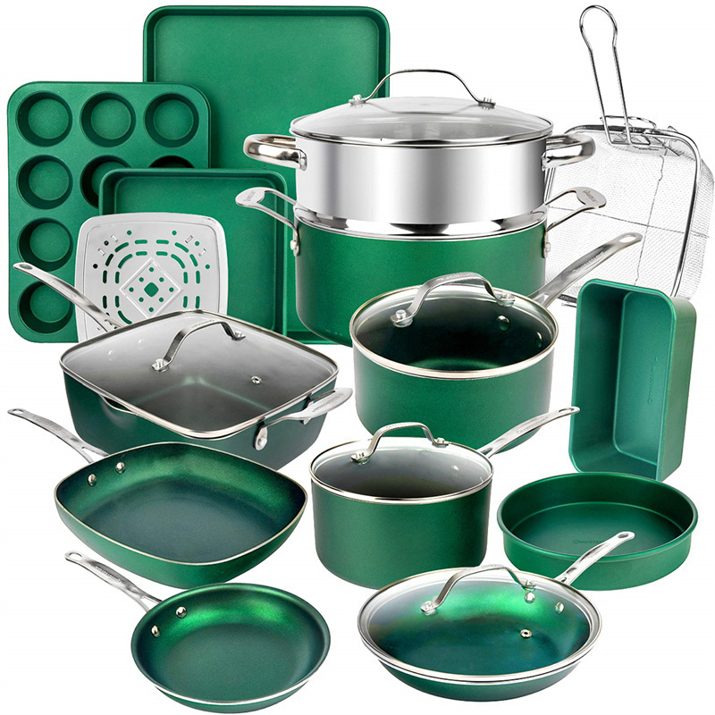 20 Piece cookware set for pots and pans