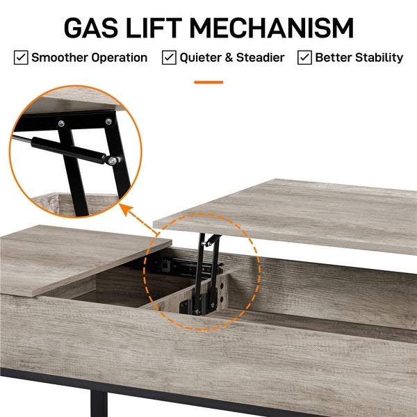 Yaheetech Split Lift-top Coffee Table with Hidden Compartments