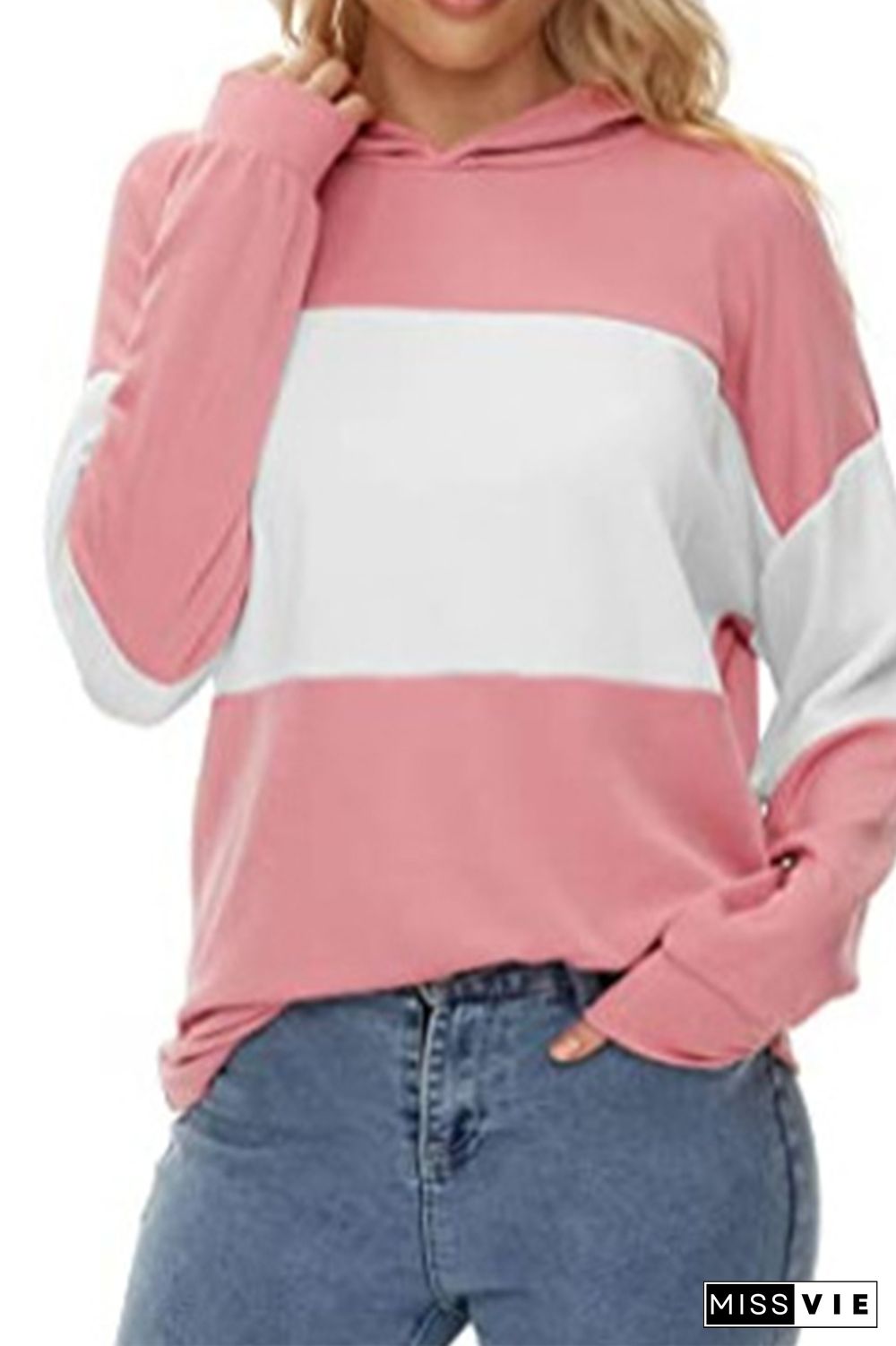 Color Block Hoodies Women Wholesale