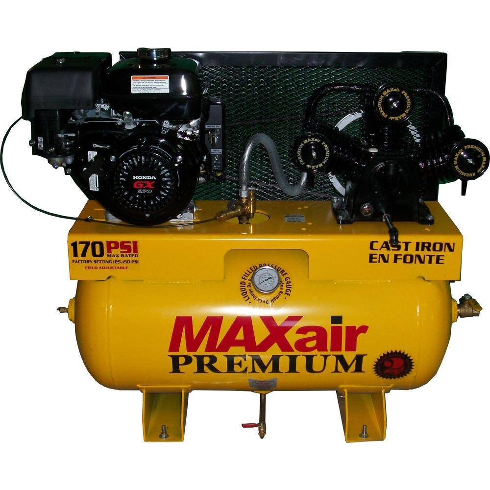 Maxair Premium Industrial Truck Mount 30 Gal. 9 HP Honda Electric Start Air Compressor 9G30TRKE-H-MAP