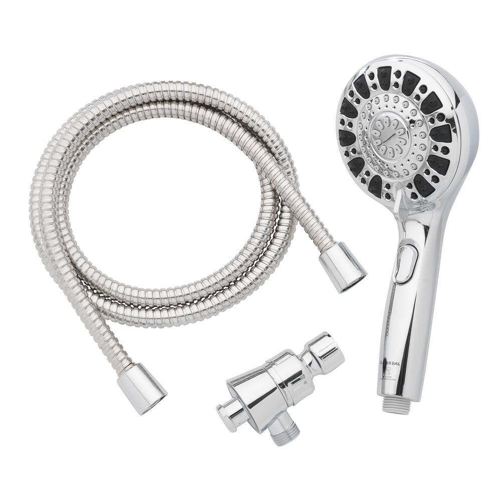 Glacier Bay Push Release 6-Spray Patterns with 1.8 GPM 4.25 in. Wall Mount Handheld Shower Head in Chrome 8571101HC