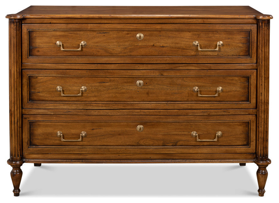 Ciborium Chest Of 3 Drawers Fruitwood   Traditional   Accent Chests And Cabinets   by Sideboards and Things  Houzz