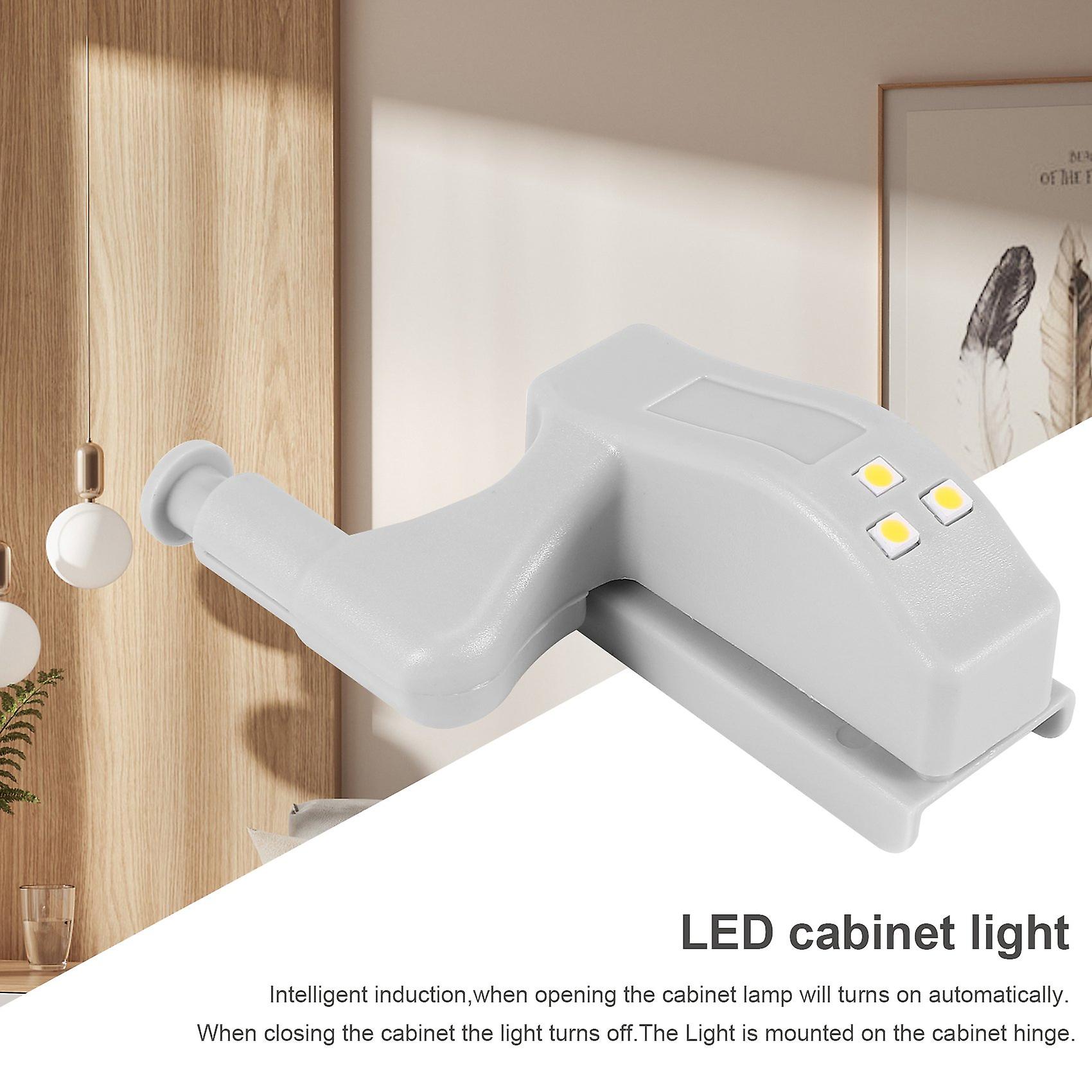 10pcs Cabinet Cupboard Wardrobe Led Hinge Light Lamp Warm White