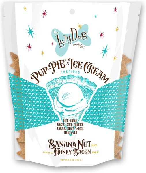 The Lazy Dog Cookie Co. Pup-PIE and Ice Cream Slices Banana Nut with Honey and Bacon Dog Treats， 5-oz pouch