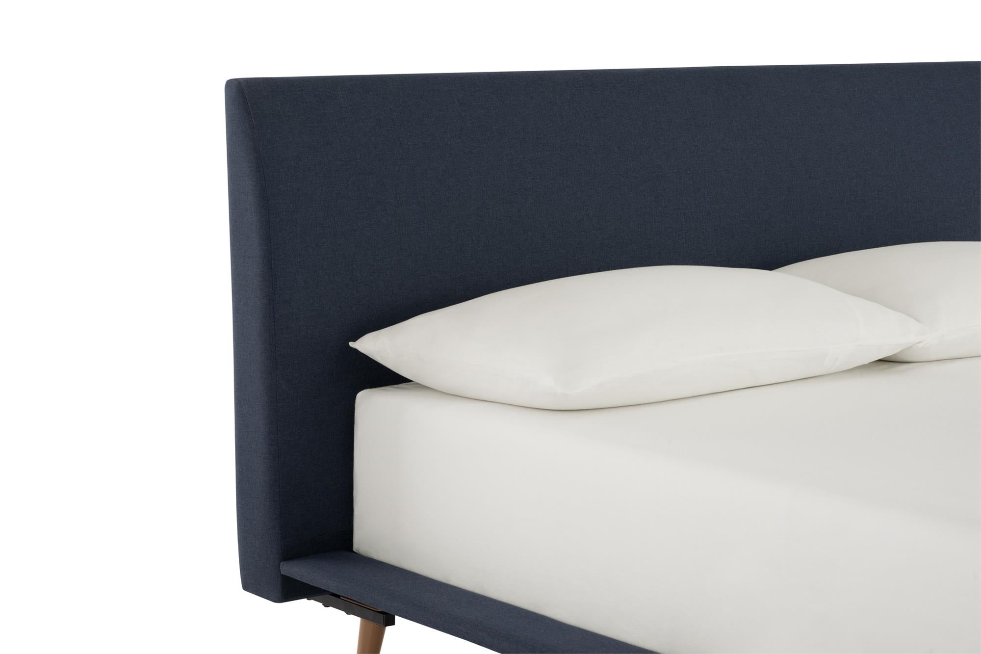 Better Homes & Gardens Flynn Mid Century Bed, Platform Frame, Queen, Blue Linen