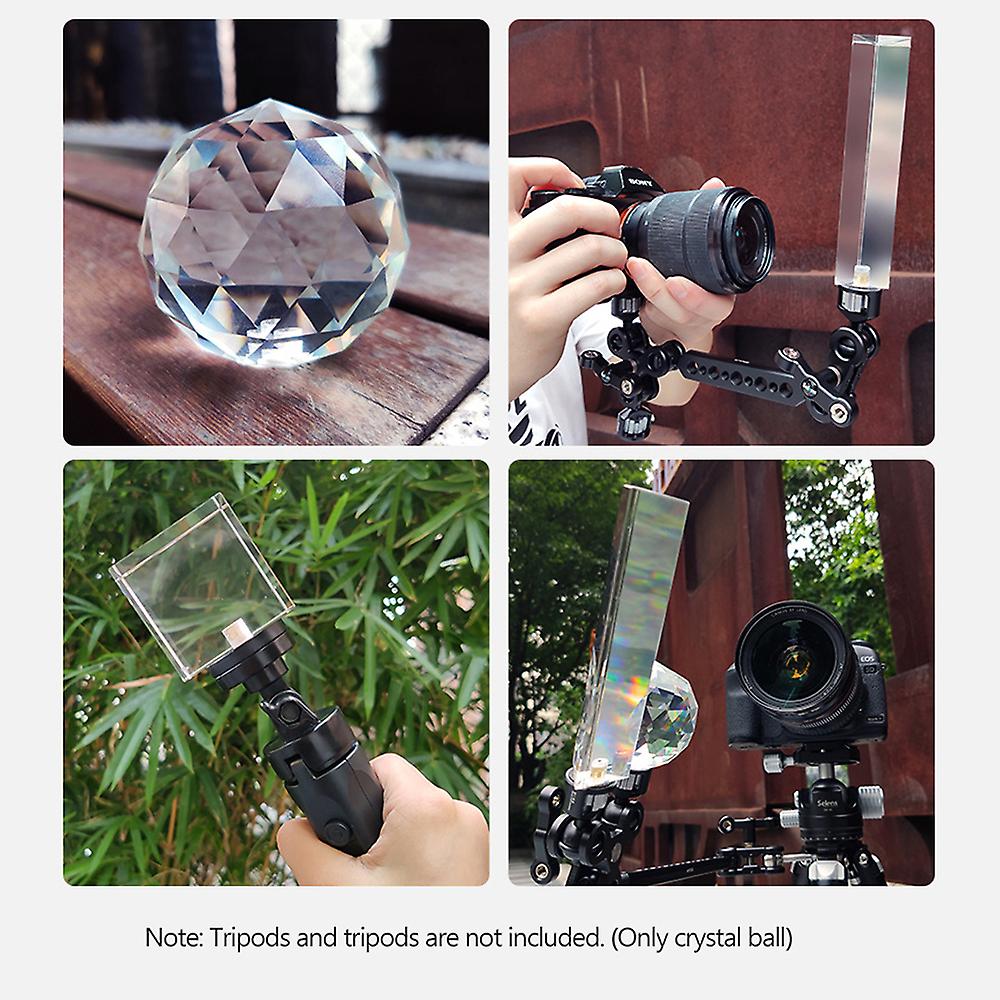 Photography Crystal Optical Glass Photo Ball With 1/4'' Screw Mouth Glow Effect Decorative Photography Accessories  30mm Mold Depth 0-150mm