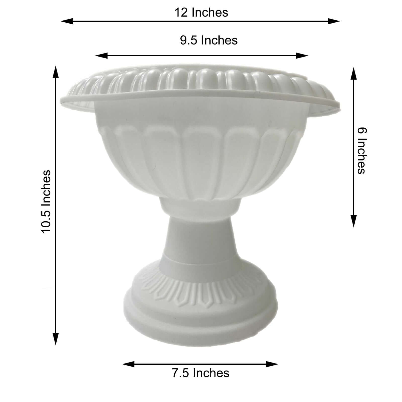 4 Pack Off White Crafted All Weather Roman Inspired Pedestal Column Flower Plant Stand Pot - PVC 11