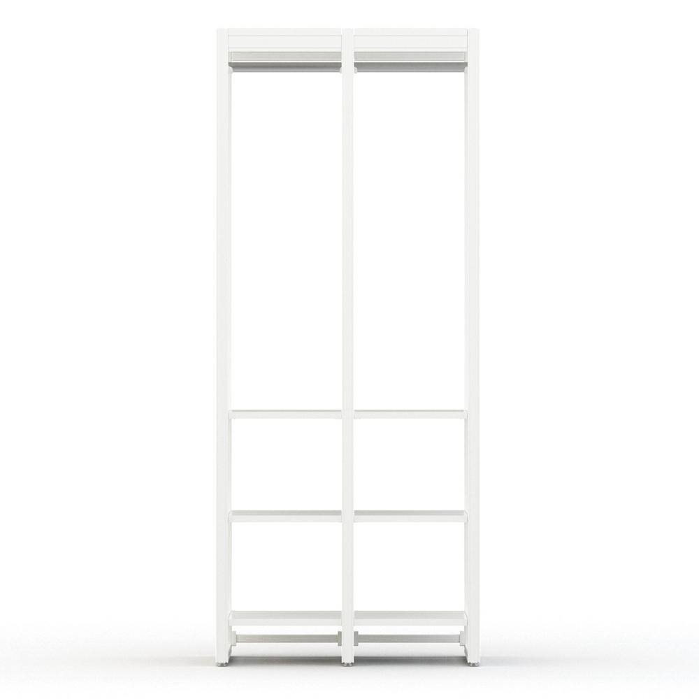 CLOSETS By LIBERTY 36 in. W White Adjustable Wood Closet System with 8-Shelves and 2-Rods HS4400-RW-03