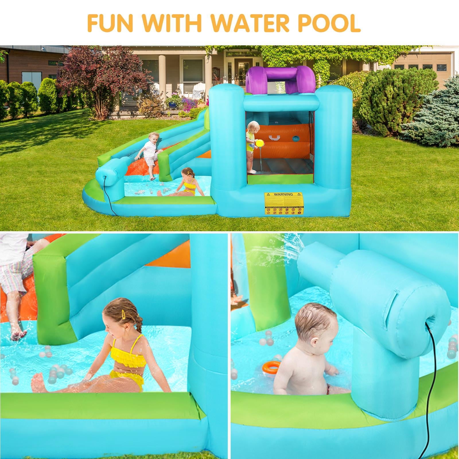 UBesGoo Pvc Inflatable Bouncer Castle Jumper Bouncy House Water Slide Pool 3-12 Age