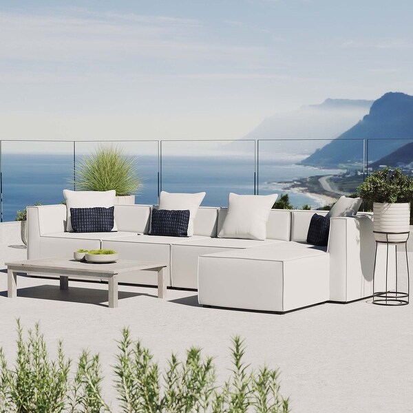 Saybrook Outdoor Patio Upholstered 5Piece Sectional Sofa