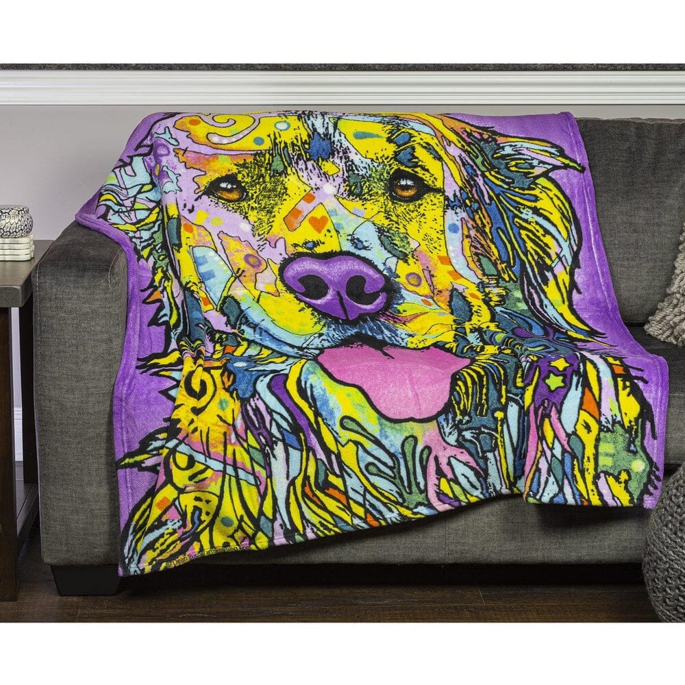 Golden Retriever Super Soft Plush Fleece Throw Blanket by Dean Russo