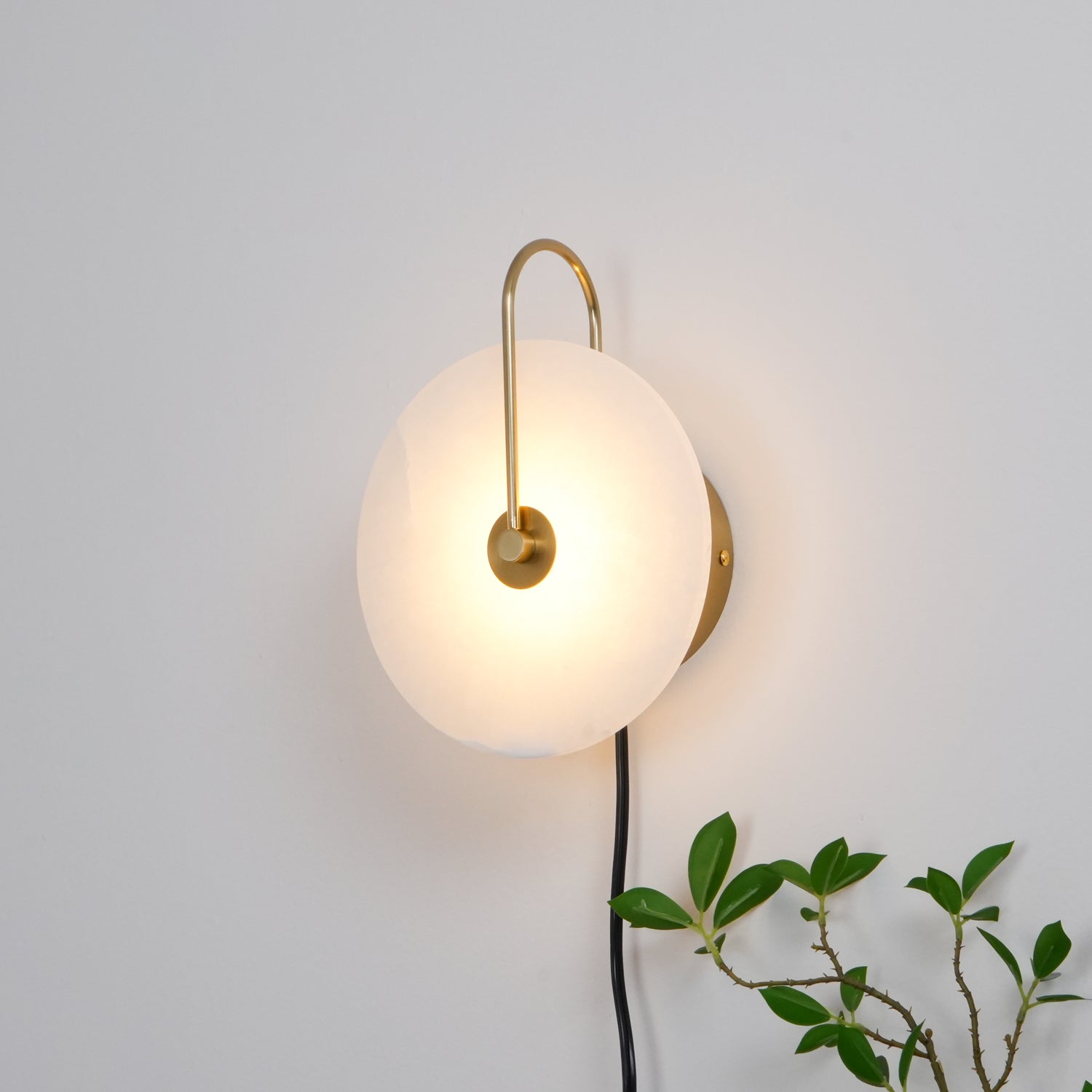 Alabaster LED Plug-In Wall Lamp