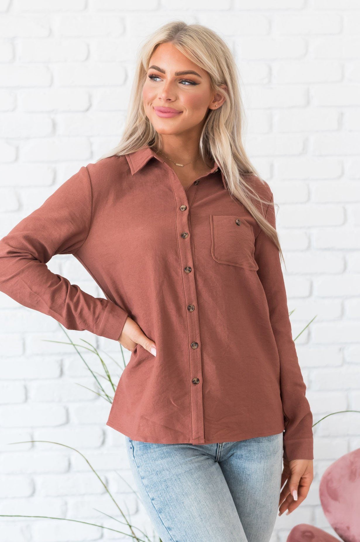 Taking Chances Modest Blouse