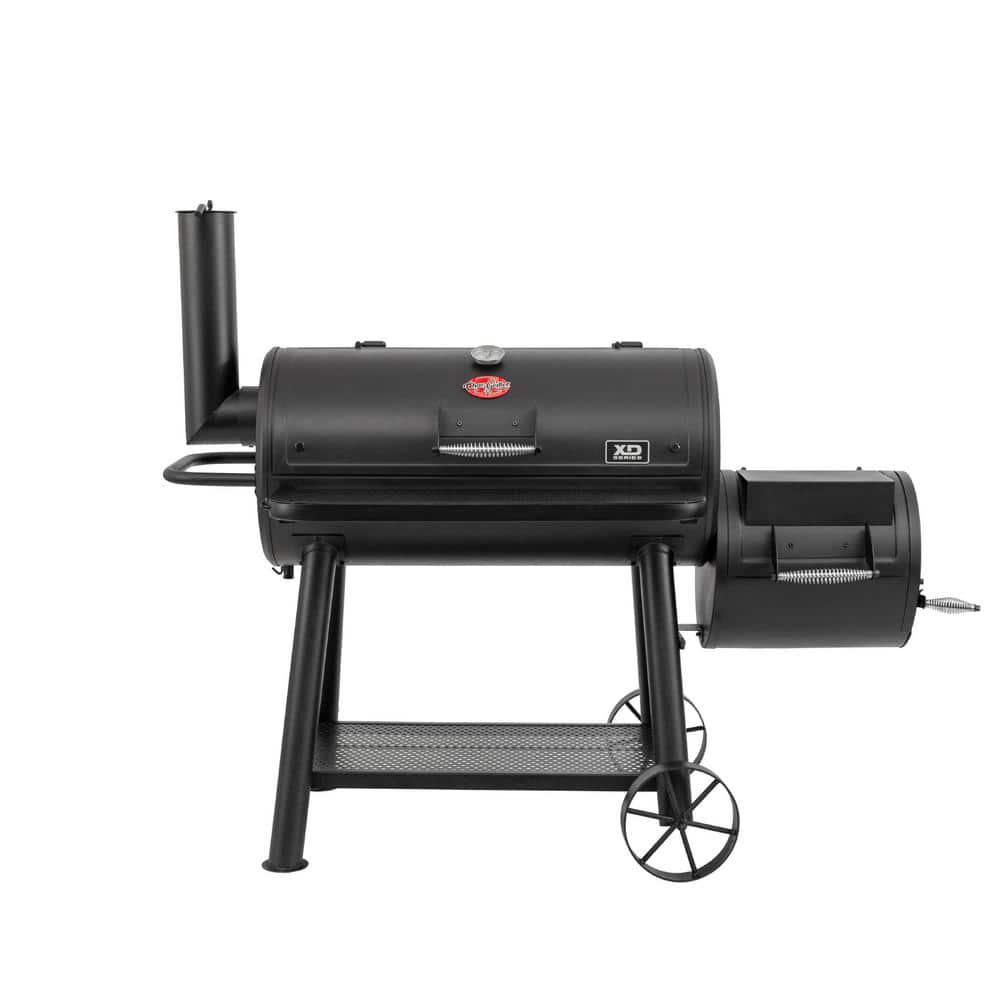 CharGriller Grand Champ Charcoal Grill and Offset Smoker in Black