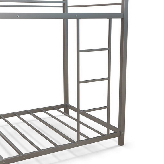 Costway Low Profile Twin Over Twin Metal Bunk Bed ...