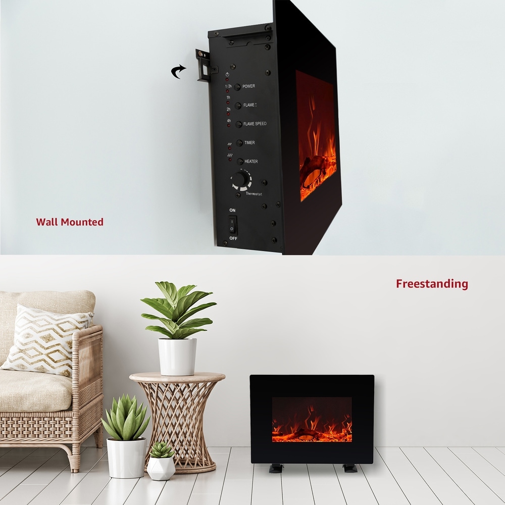 FLAME SHADE Wall Mounted Electric Fireplace Heater with Remote