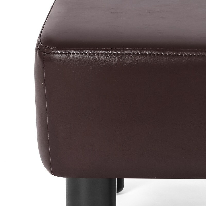 Adeco Small Rectangle Footstool PU Leather Ottoman Footrest Modern