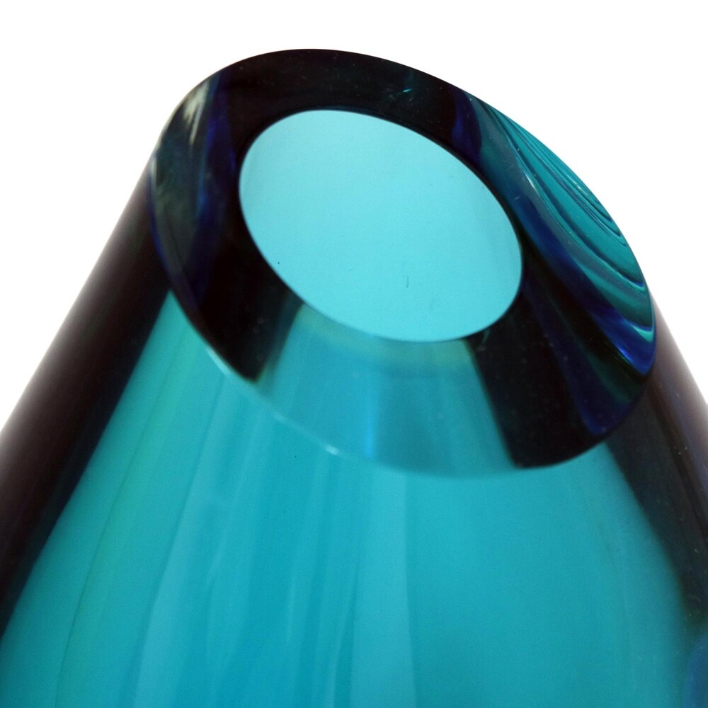 Novica Handmade Ocean Sigh Handblown Recycled Glass Vase (9.5 Inch)