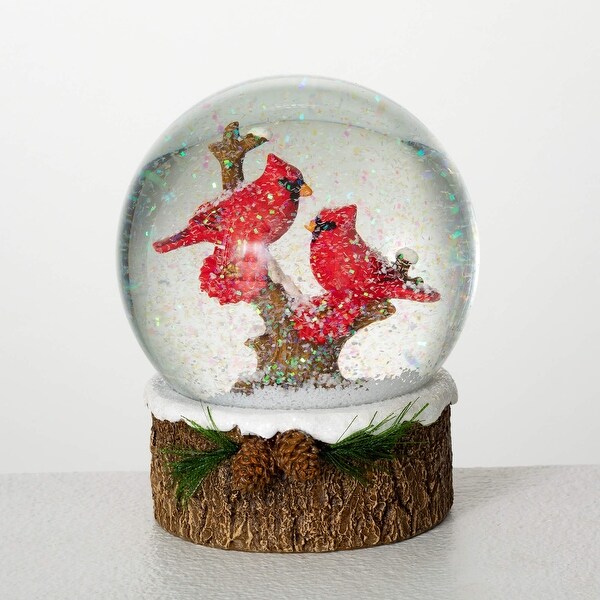 5H Sullivans Christmas Rustic Cardinal Snowglobe，Multicolor