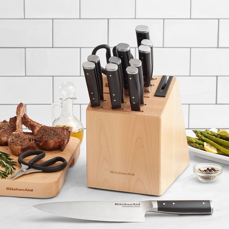 KitchenAid KO14TNBXBAA Gourmet 14-pc. Forged Triple Rivet Knife Block Set