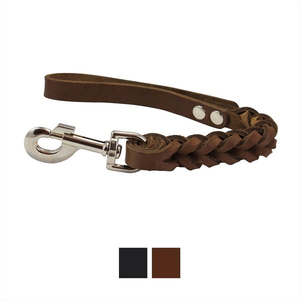 Dogs My Love Braided Leather Short Dog Leash