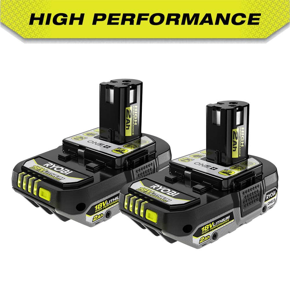 RYOBI ONE+ 18V High Performance Lithium-Ion 2.0 Ah Compact Battery (2-Pack) PBP2003