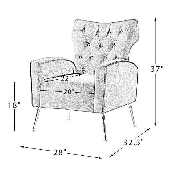 Danita Contemporary Accent Tufted Chair With Metal Legs By HULALA HOME