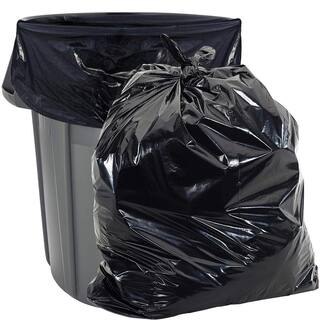 Aluf Plastics 55 Gal. 2.0 mil Heavy-Duty Black Trash Bags (100-Count) PG6-6060