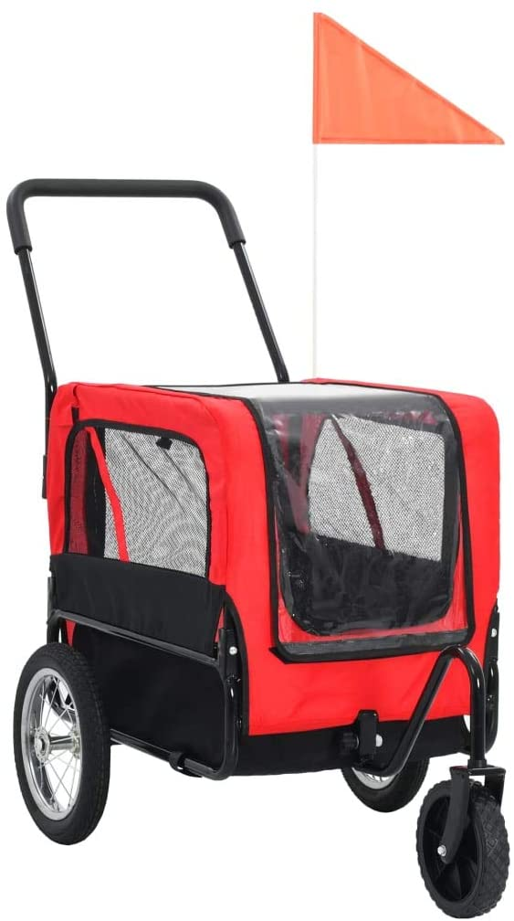 2 in 1 Pet Stroller and Trailer Bike Trailers Jogger Stroller for Small Pets