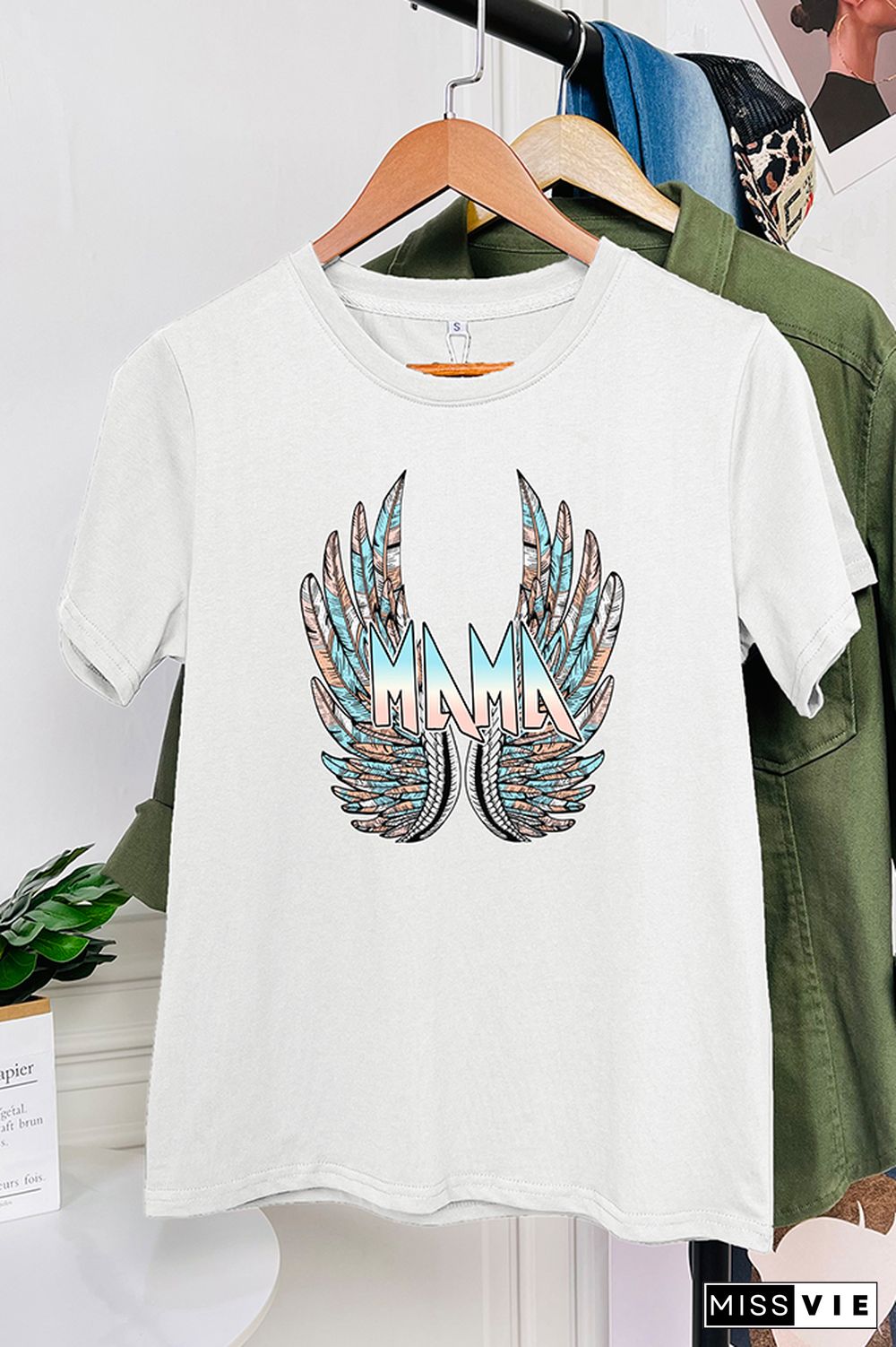 MAMA with Wings Short Sleeve Graphic Tee Wholesale