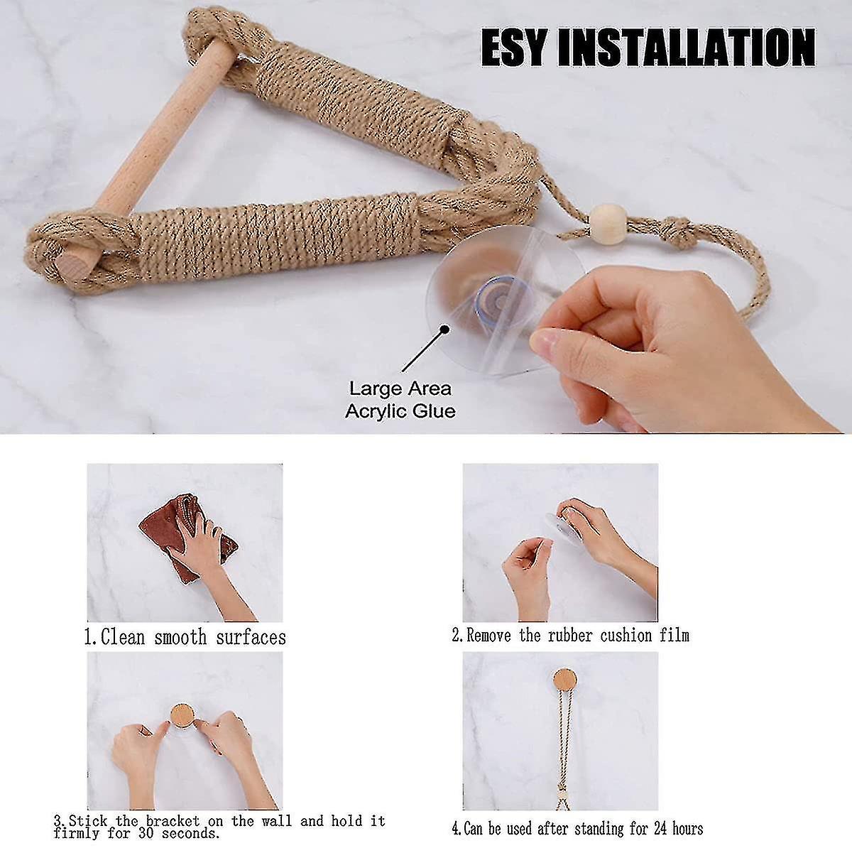 Rope Toilet Paper Holder，self Adhesive Toilet Roll Holder，rope Towel Rack Nautical Antique Industrial Toilet Bathroom Accessories