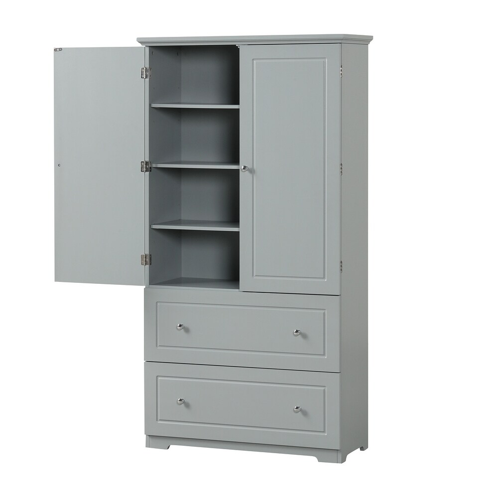 Bathroom Storage Cabinetwith Two Drawers and Adjustable Shelf