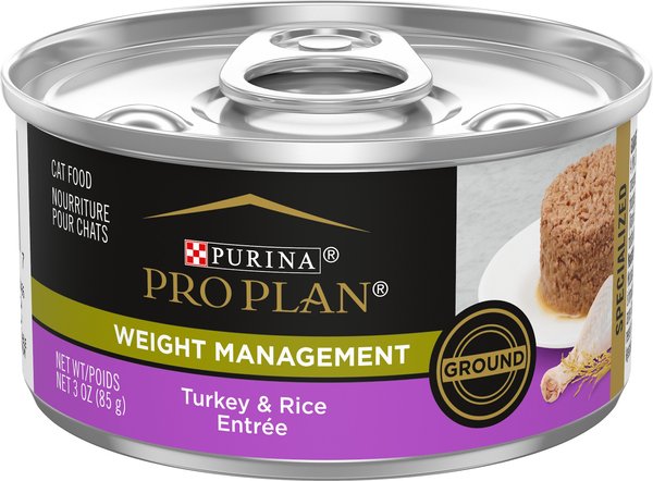 Purina Pro Plan Focus Adult Weight Management Ground Turkey and Rice Entree Canned Cat Food