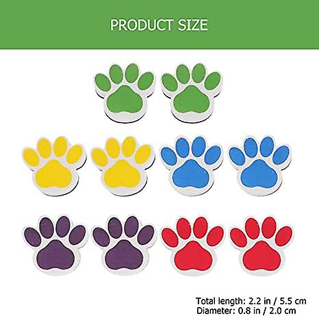 10pcs White Board Erasers Magnetic Dry Erase Eraser Dog Paw Shape Chalkboard Eraser Reusable Dry Erase Board Erasers For Home School Office