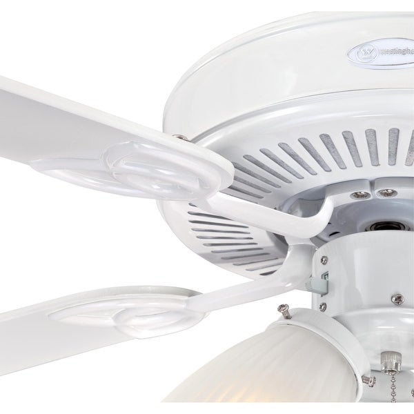 Westinghouse Lighting Vintage 52-Inch Indoor 5-Blade Ceiling Fan， Dimmable LED Light with Clear Ribbed Glass Shopping - The Best Deals on Ceiling Fans | 39655602