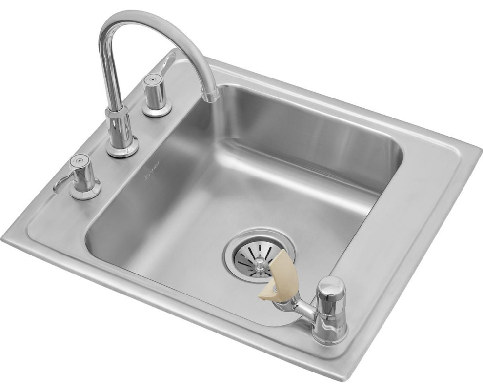 DRKR2220C Lustertone Classic Stainless Steel 22 quotClassroom Sink + Faucet Kit   Contemporary   Utility Sinks   by Buildcom  Houzz