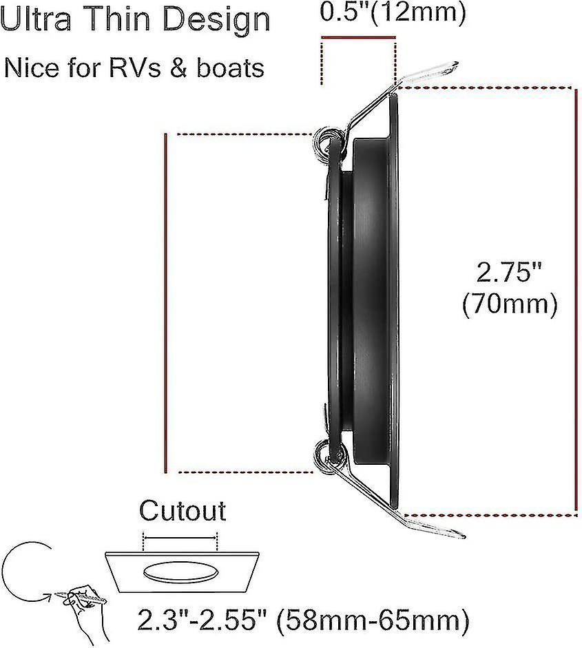 4 X 12v Led Recessed Ceiling Lights 3w Dimmable Downlights For Motorhome Boat Gift