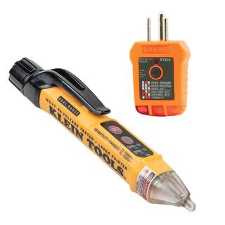 Klein Tools 2-Piece Non-Contact Voltage Tester with Laser Pointer and GFCI Outlet Tester Tool Set NCVT5KIT