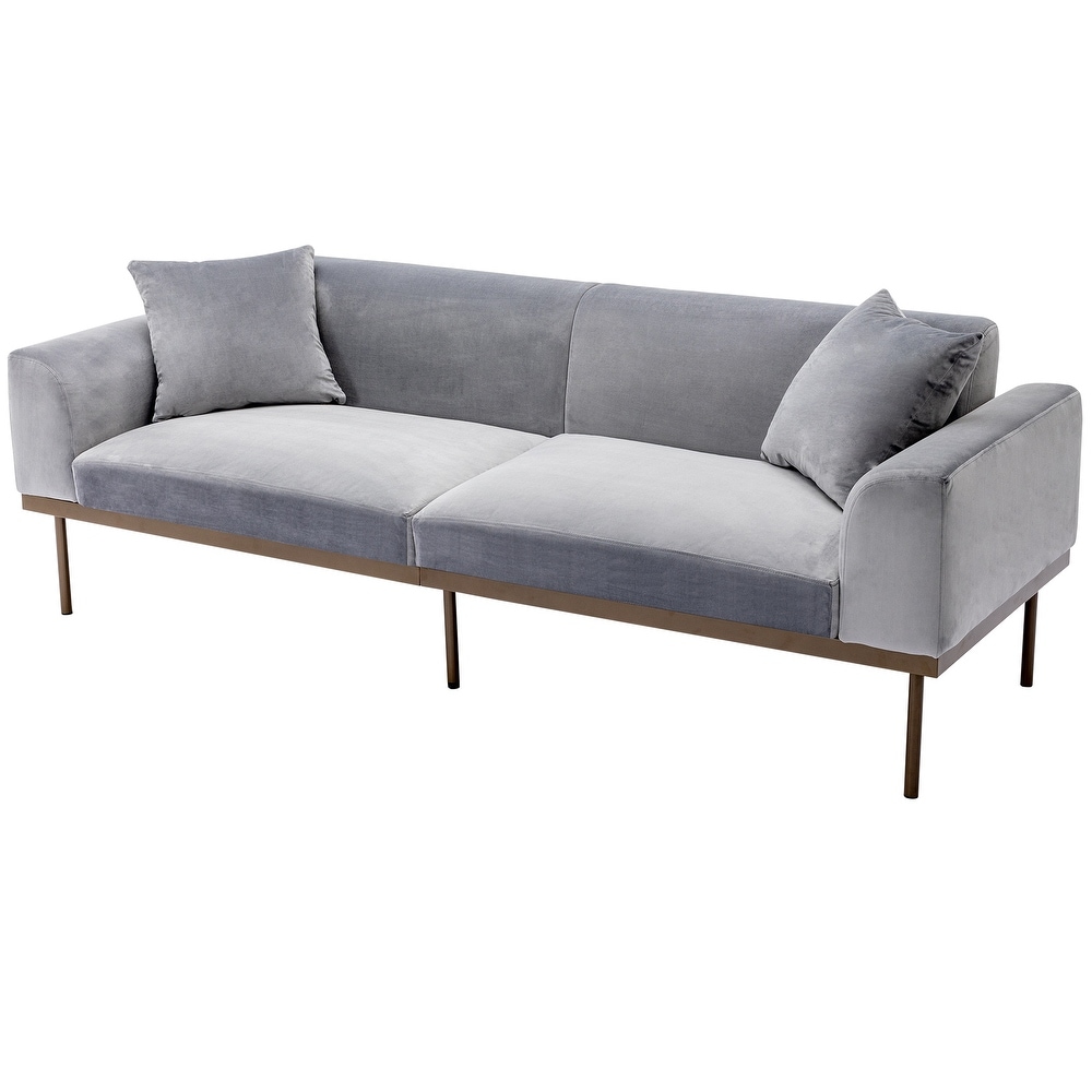 Modern Velvet Sofa with Metal Legs Loveseat Sofa Couch