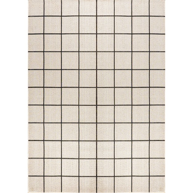 Grid Modern Squares Indoor outdoor Area Rug Jonathan Y