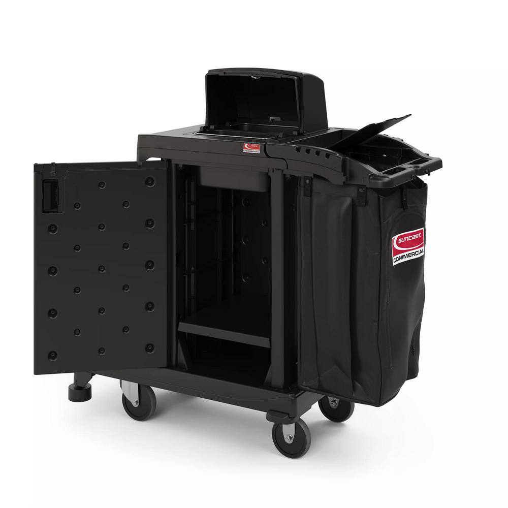 Suncast Commercial Black High-Security Compact CleaningJanitorial Cart CCH255