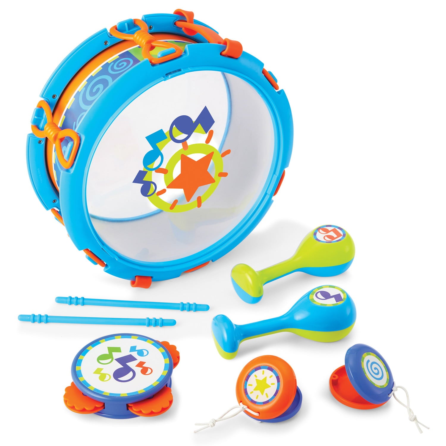 Kidoozie My First Drum Set， Set of 6 Instrument Toys for Children ages 2 years and older