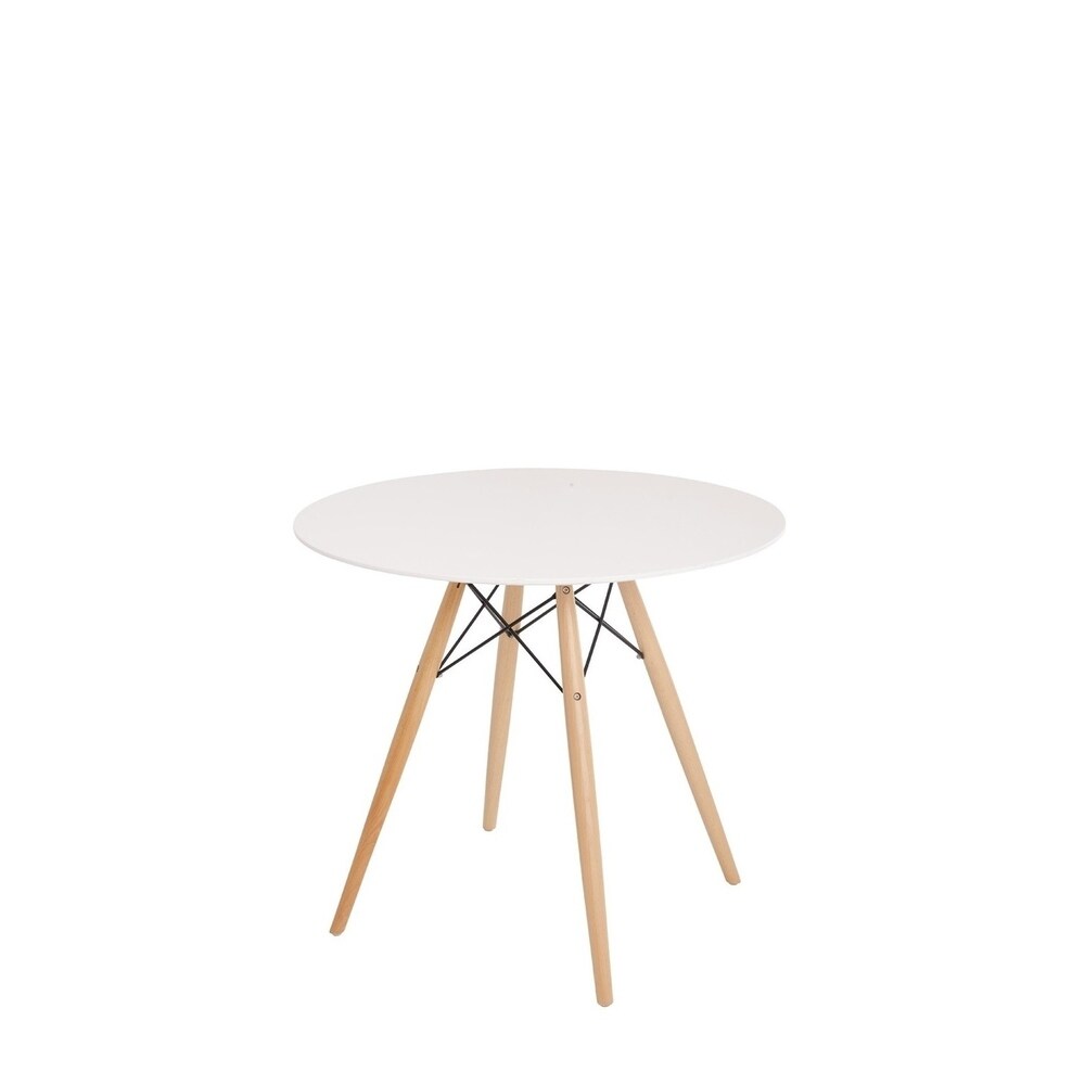 Eiffel Table White Top Wood Base