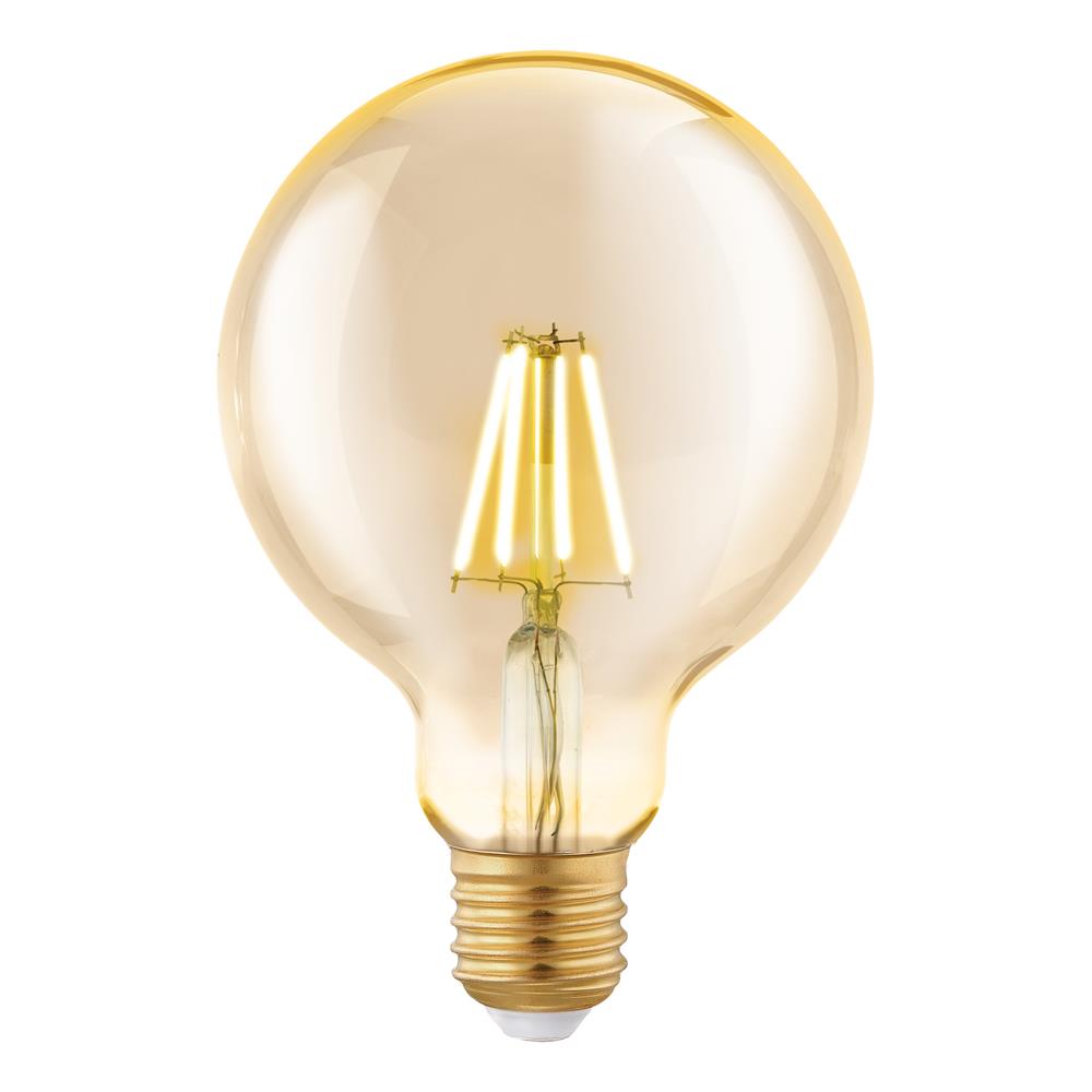 EGLO 11522 LED 4W Globe G95 E27 ES Amber Filament Lamp 330lm 2200k