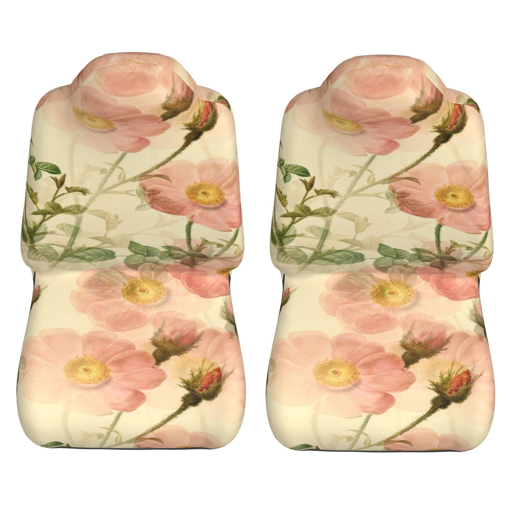 ZICANCN Car Seat Cover Pink Vintage Flowers Car Front Seat Covers Protectors ， Automotive Seat Covers for Cars Trucks Suv