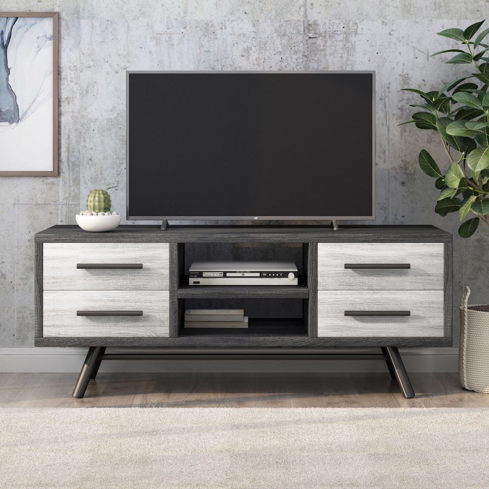 Sylas Mid Century TV Stand With Storage   Midcentury   Entertainment Centers And Tv Stands   by GDFStudio  Houzz