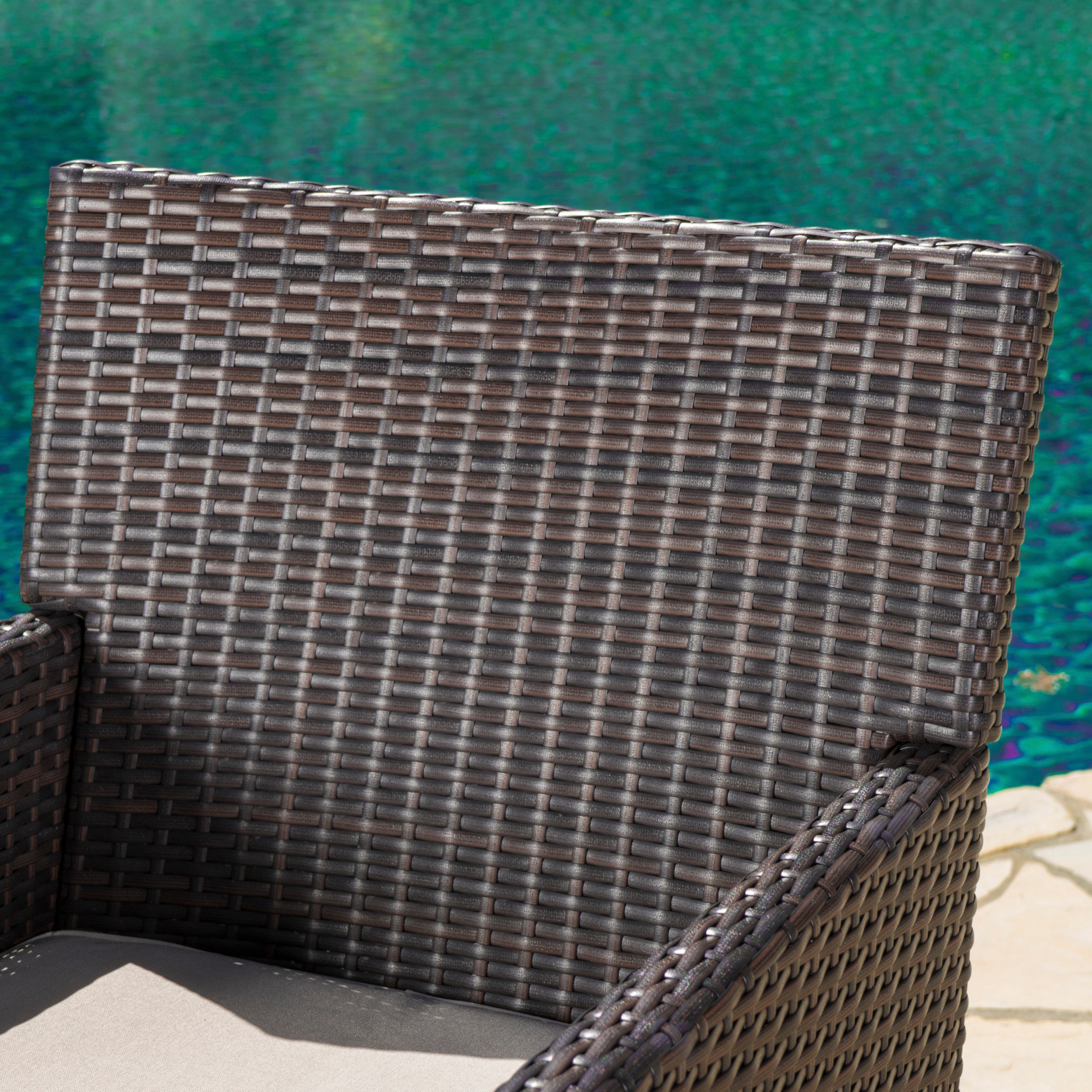 Cyrus Outdoor Wicker Dining Chairs with Water Resistant Cushions (Set of 2)