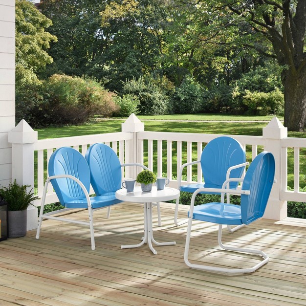 Griffith 4pc Outdoor Conversation Set Sky Blue Crosley