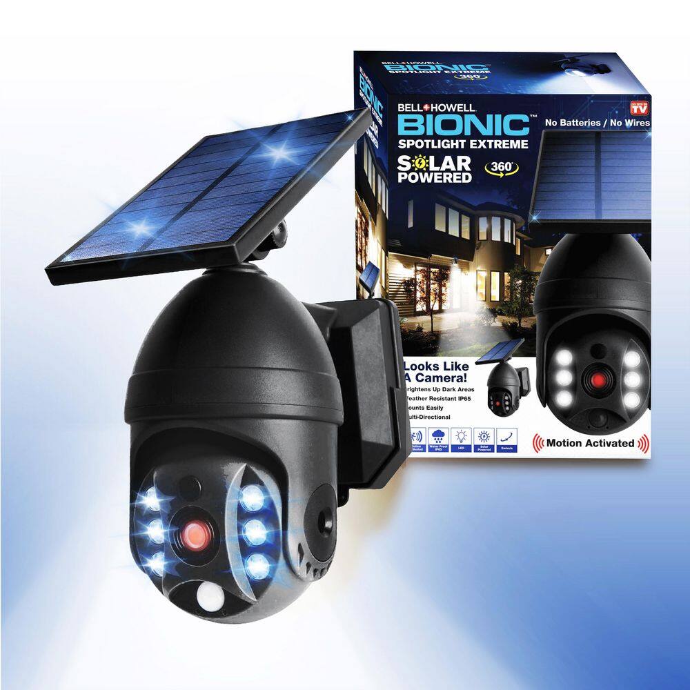 Bell + Howell Bionic Spotlight Extreme Solar Powered Integrated LED Outdoor Motion Sensor Security Flood Light 8713