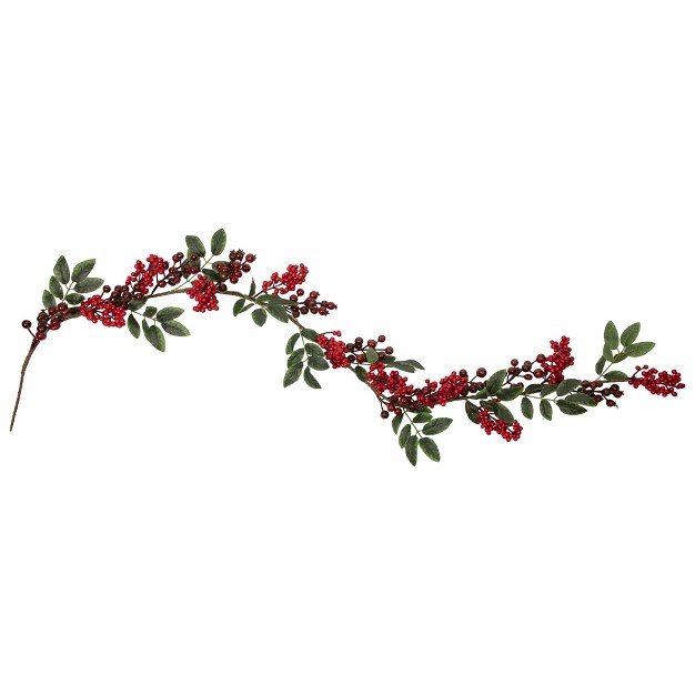 Unlit Large And Small Berries With Leaves Christmas Garland